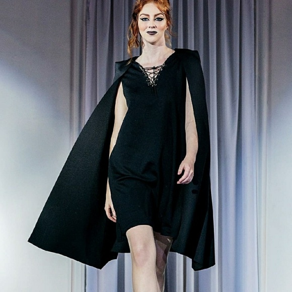 Caped Aline Dress - Picture 4 of 6